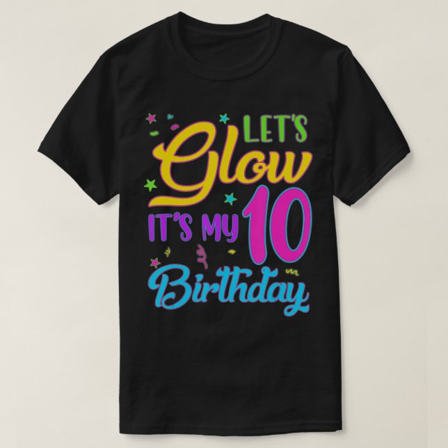 Camiseta Vamos Festejar O Meu 10º Aniversário De 10 Anos (Frente do Design)