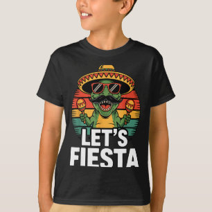 Camiseta Vamos festejar sombrero dinossauro maracas cinco d