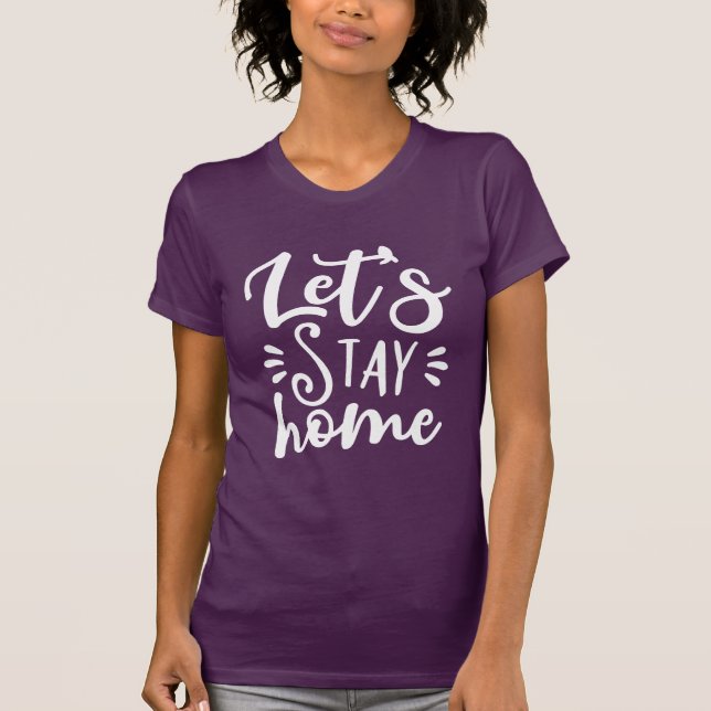 Camiseta Vamos fica em casa roxo (Frente)