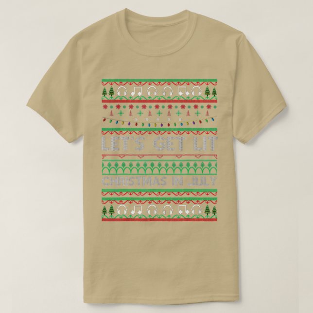 Camiseta Vamos fica no Natal em julho de verão natal T (Frente do Design)