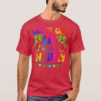 Camiseta Vamos Fica No Natal Em Julho Santa Hat Xmas Tr