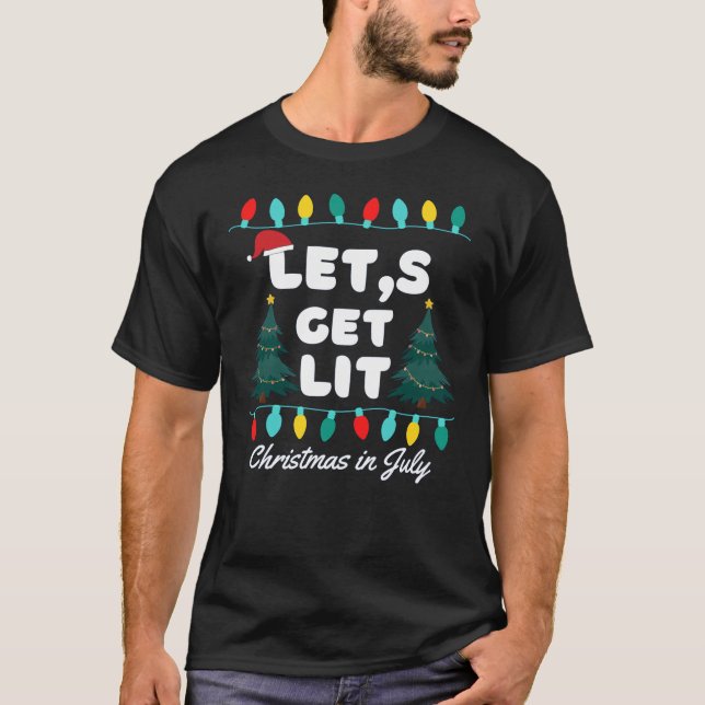 Camiseta Vamos Ficar Bêbados Natal Em Julho (Frente)