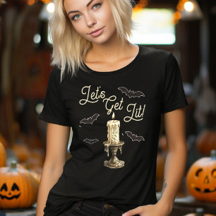 Camiseta Vamos Ficar Bêbados Noite de Halloween Divertida 