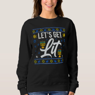 Camiseta Vamos Ficar Lit Natal Hanukkah Menorá Judaica