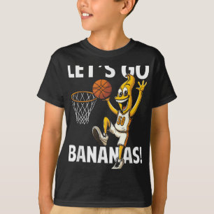Camiseta Vamos Ficar Loucos Jogador de Basquete Com Bananas
