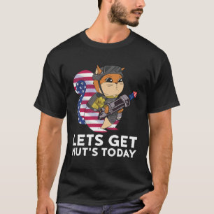 Camiseta Vamos ficar nozes 4 de julho esquilo pai fogo de a