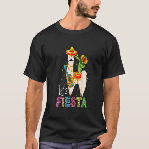 Camiseta Vamos Fiesta Llama Cinco De Mayo Cactus Sombrero M