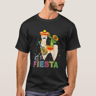 Camiseta Vamos Fiesta Llama Cinco De Mayo Cactus Sombrero M