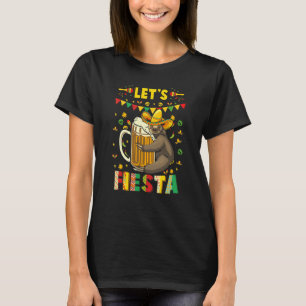 Camiseta Vamos Fiesta Sloth Beer Bebendo Cinco De Drinko