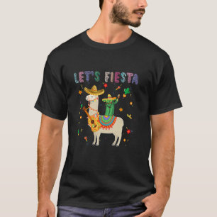 Camiseta Vamos Fiesta Sombrero Llamas Cactus Cinco Mexicano