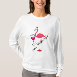 Camiseta Vamos Flamingle Funny Flamingo Cocktails de Natal