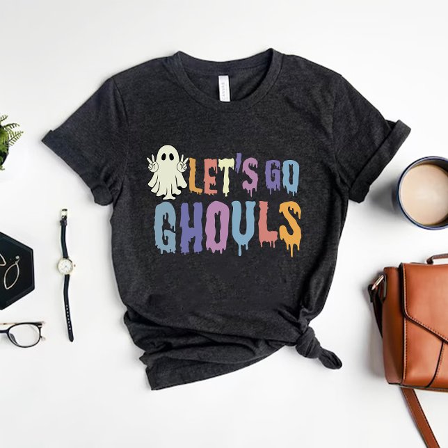 Camiseta Vamos Ghout, Dia de as Bruxas engraçado de Boo Bon (Lets Go Ghouls Cute Boo Funny Halloween T-Shirt)