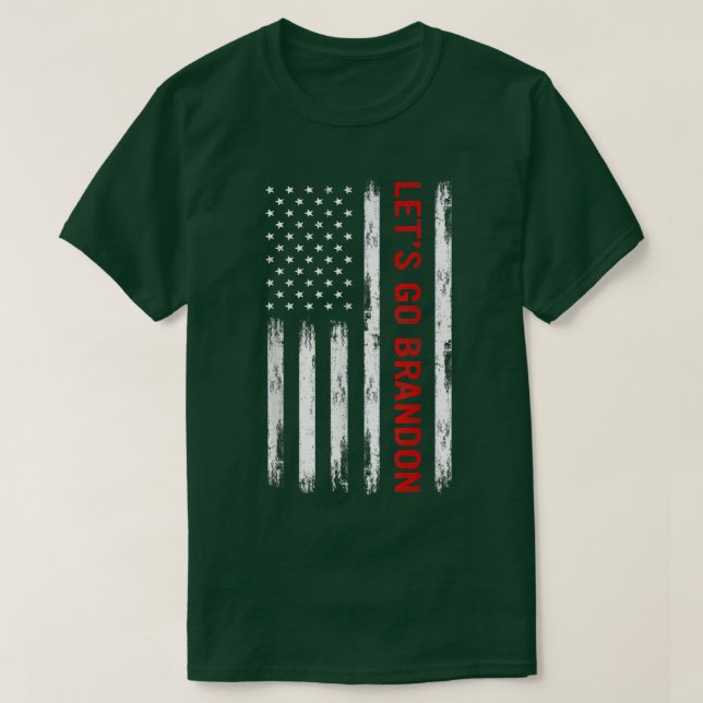 Camiseta Vamos Go Brandon American Flag Engrenado Meme S (Frente do Design)