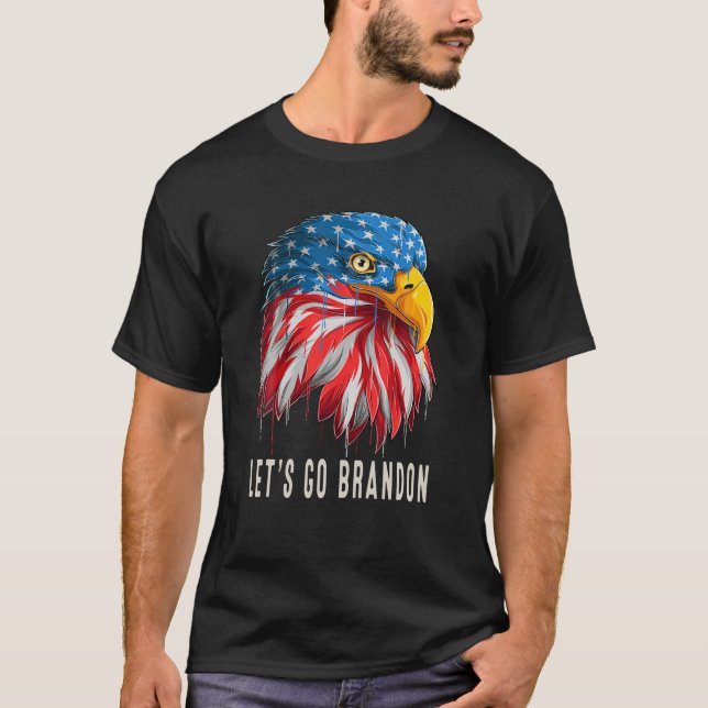 Camiseta Vamos Go Brandon Eagle Head Com Licença Americana (Frente)