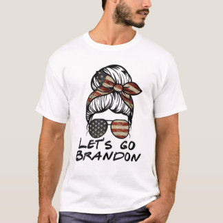 Camiseta Vamos Go Brandon Messy Hair Bun America Flag Lets