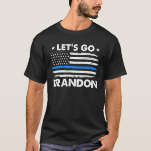 Camiseta Vamos Go Brandon Thin Blue Line - Sinalizador EUA