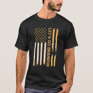 Camiseta Vamos Go Branson Brandon American Flag Dourado (