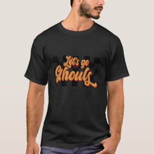Camiseta Vamos Go Ghouls Caro Retrô Homens do Dia das Bruxa