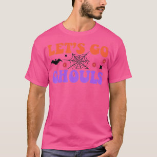 Camiseta Vamos Go Ghouls Retro Floral Ghost Costume Hallowe