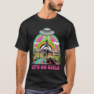Camiseta Vamos Go Girls Retro Space Desert Cowgirl Solteiro