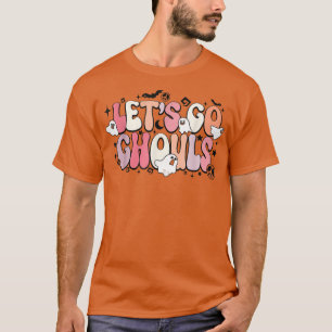 Camiseta Vamos Groovy Go Ghouls Retro Foral Ghost Figurume