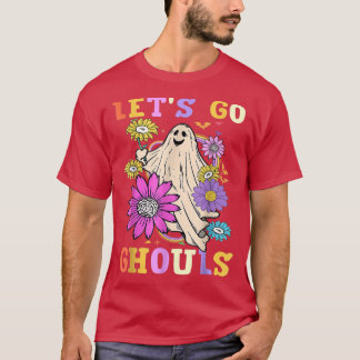 Camiseta Vamos Groovy Go Ghouls Retro Foral Ghost Figurume
