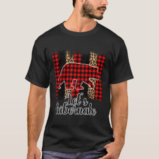 Camiseta Vamos Hibernate Leopard Buffalo Xadrez Padrão Wint