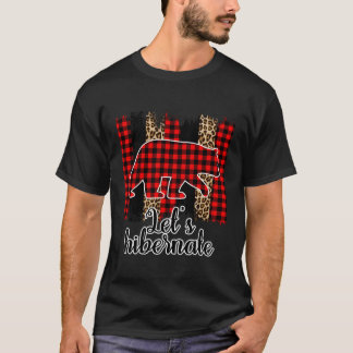 Camiseta Vamos Hibernate Leopard Buffalo Xadrez Padrão Wint