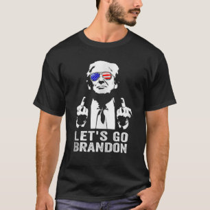 Camiseta Vamos Ir Brandon Trump Dedo Médio