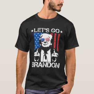 Camiseta Vamos Ir Brandon Trump Sinalizador do Dedo Médio