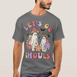 Camiseta Vamos Ir Ghouls Cogumelo Fantasma Halloween Groovy