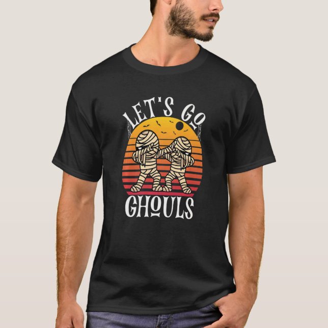 Camiseta Vamos Ir Ghouls Dabbing Ghost Scareen Custo (Frente)