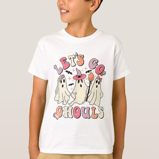 Camiseta Vamos Ir Ghouls Halloween Ghost Outfit Ret (Frente)