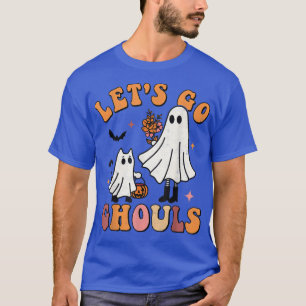 Camiseta Vamos Ir Ghouls Halloween Spooky Season Groovy Ret