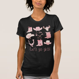 Camiseta Vamos Ir Meninas País com Destaques de Garota Rosa