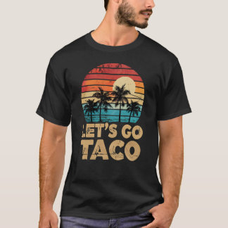Camiseta Vamos Ir Taco Retro Sunset Palm Treine Vintage