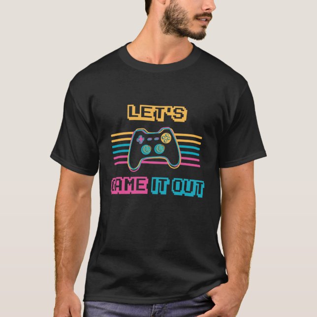 Camiseta Vamos jogar ao estilo retrô (Frente)
