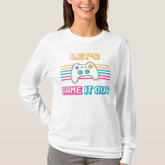 Camiseta Vamos jogar ao estilo retrô (Frente)