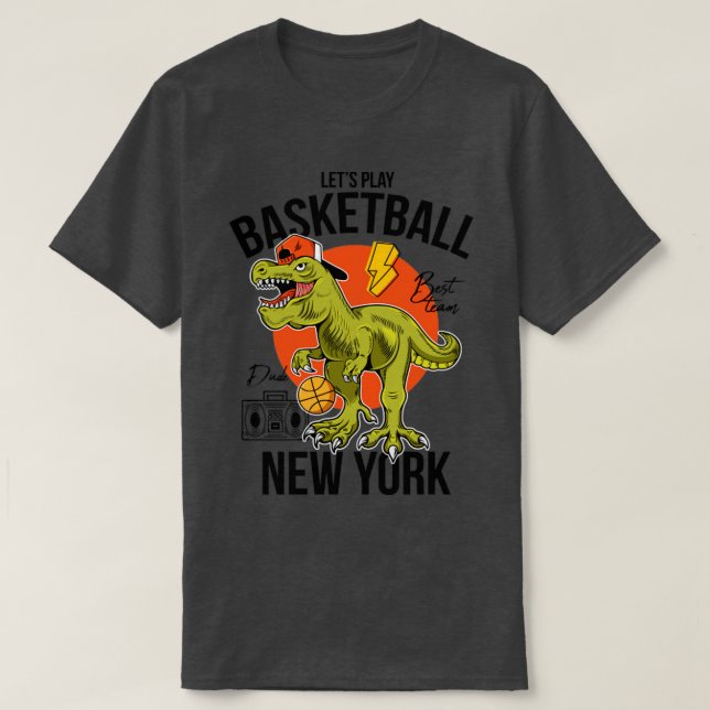 Camiseta vamos jogar basquete no rex Nova York (Frente do Design)