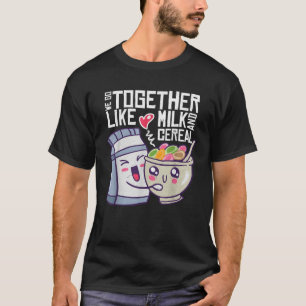 Camiseta Vamos Juntos Como Leite E Cereal Kawaii Foodie