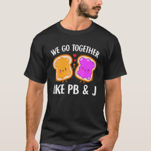 Camiseta Vamos Juntos Como Manteiga De Amendoim Pb & J E Je