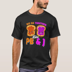 Camiseta Vamos Juntos Como Manteiga De Amendoim Pb & J E Je