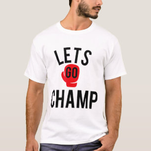 Camiseta Vamos Lá Campeão Gráfico de Boxe