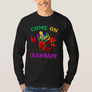 Camiseta Vamos Lá Crawbaby Crawfish Jester Miçanga Engraçad