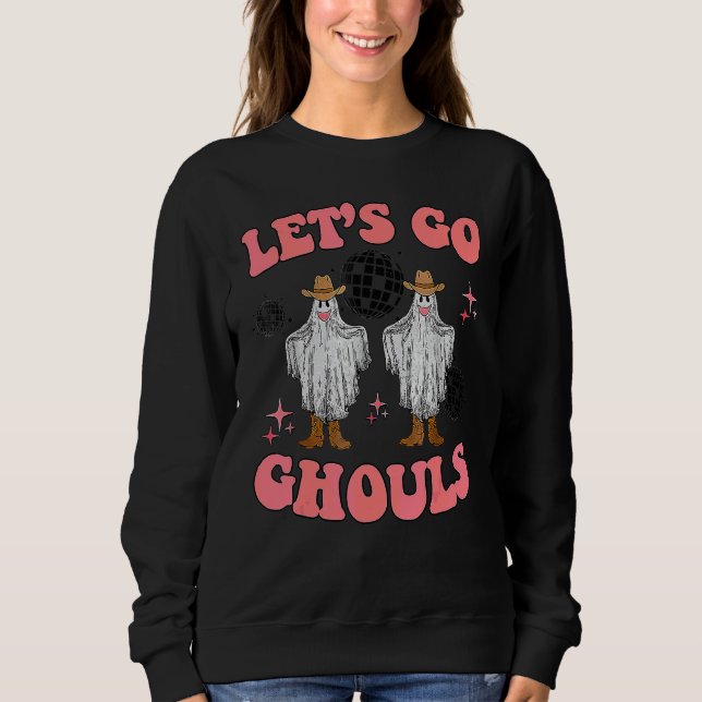 Camiseta Vamos Lá Espíritos Bola de Disco Fantasma Hallowee (Frente)
