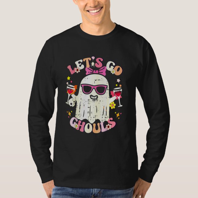 Camiseta Vamos Lá Espíritos Fantasma Com Flores Fantasia De (Frente)