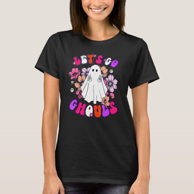 Camiseta Vamos Lá Espíritos Halloween Retro Despedida de So (Frente)