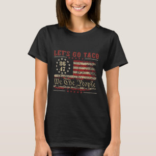 Camiseta Vamos Lá Taco Para Homens Mulheres Bandeira Americ