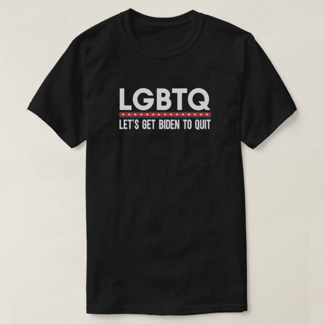 Camiseta Vamos LGBTQ Sai De Curioso Com O Anti-Joe Biden (Frente do Design)