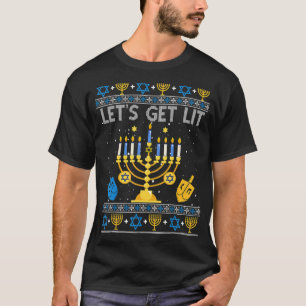 Camiseta Vamos Lit Chanukah Hanukkah Natal Ugly Sw